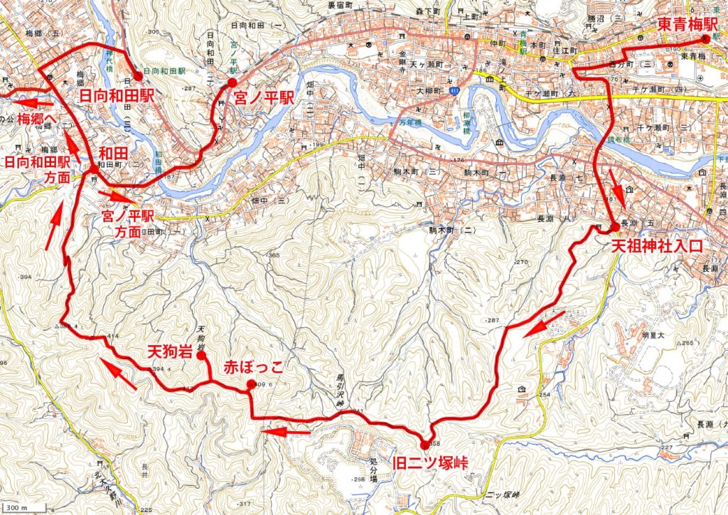 長渕山ハイキングコース・ハイキングマップ