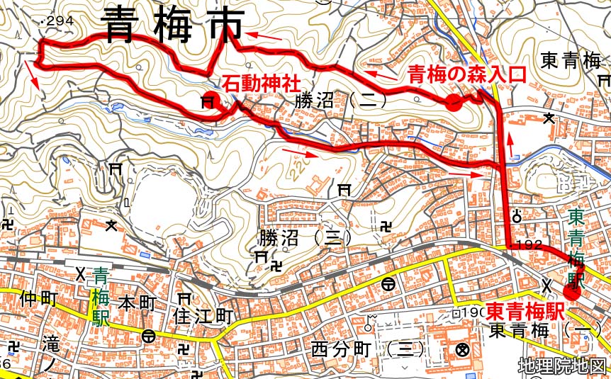 青梅の森・ハイキング用地図