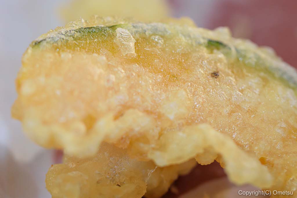  青梅市の蕎麦屋「ことぶき」の、カボチャの天ぷら