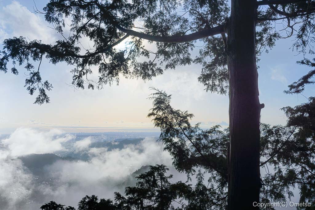 日の出山・登山道の、琴平神社からの絶景