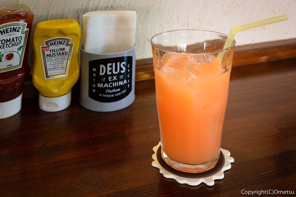 あきる野の、カフェモハベの、グレープフルーツジュース