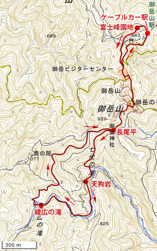 御岳山・登山地図