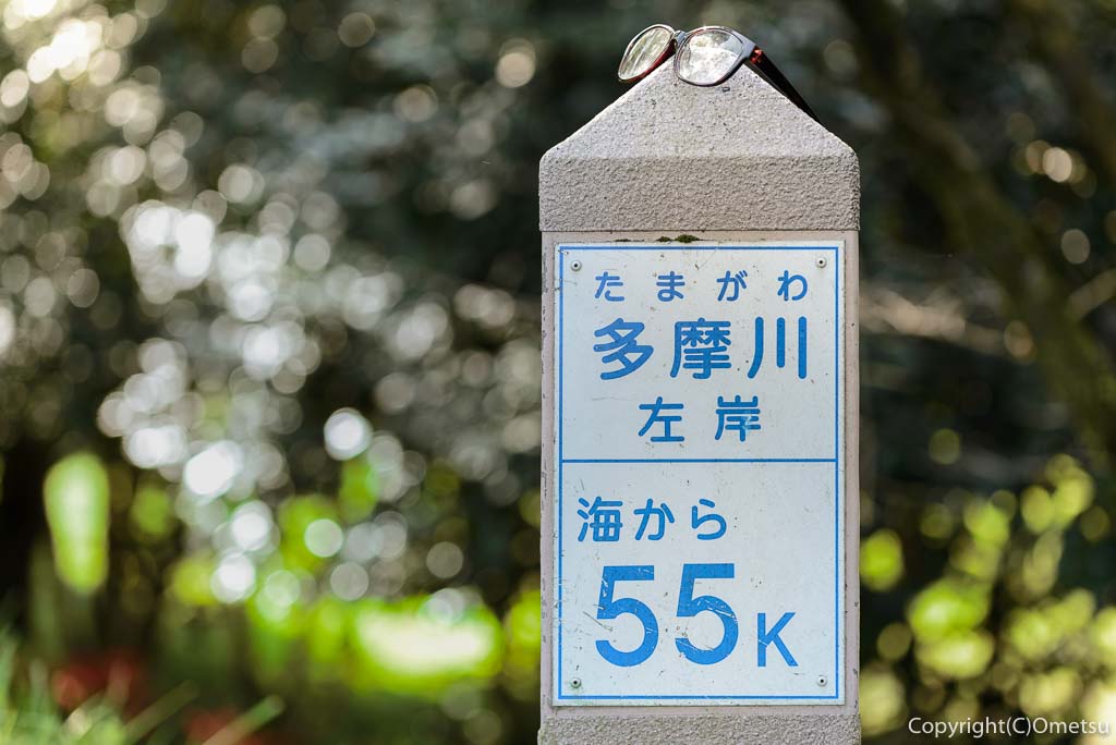 羽村市、武蔵阿蘇神社・参道近くの、河川標識