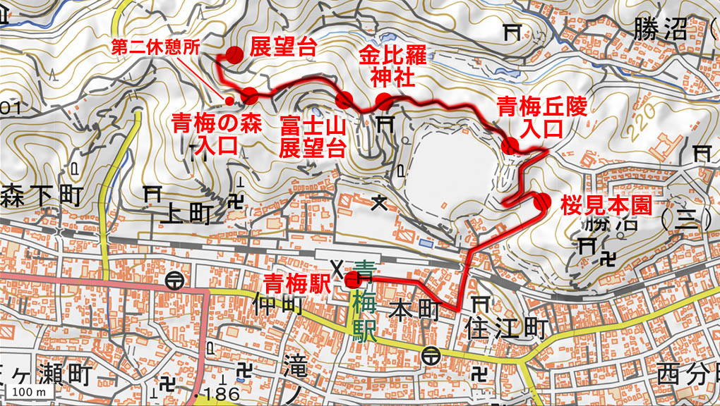 青梅市・永山公園地図