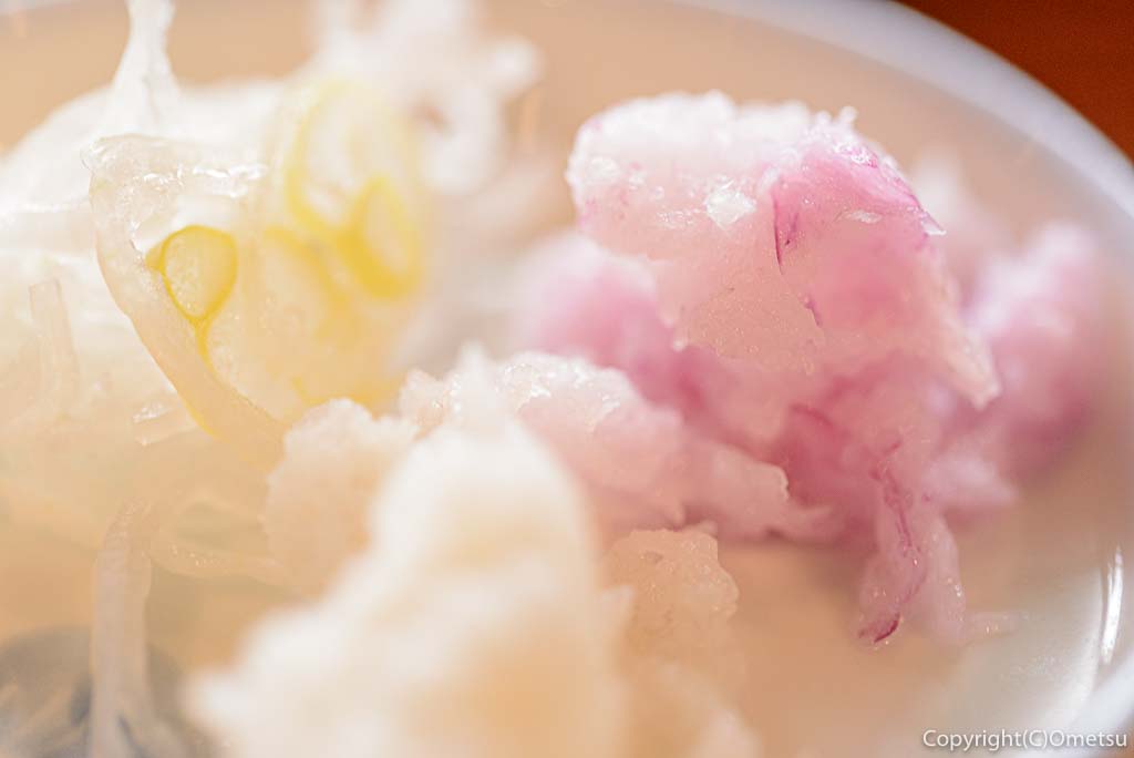 青梅・梅の内の、蕎麦の薬味