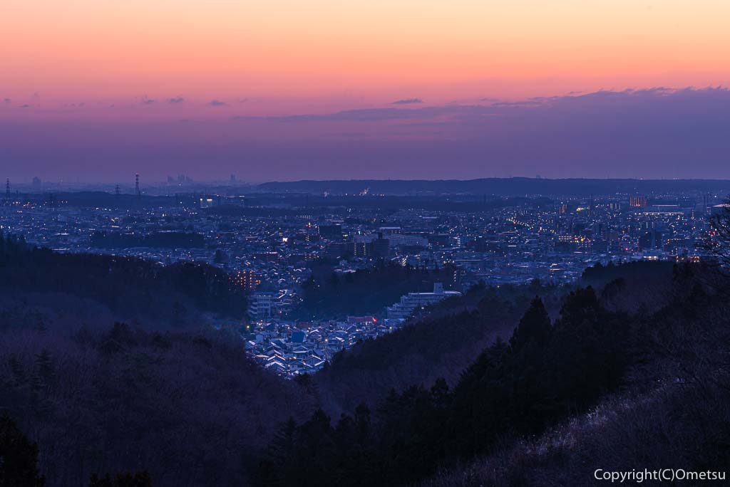青梅市・永山丘陵・青梅の森からの夜景・朝焼け