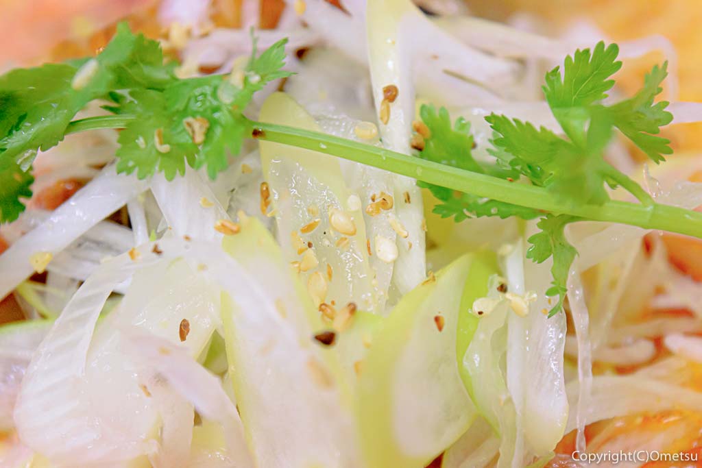 青梅・担々麺杉山の、担々麺のパクチーとネギ
