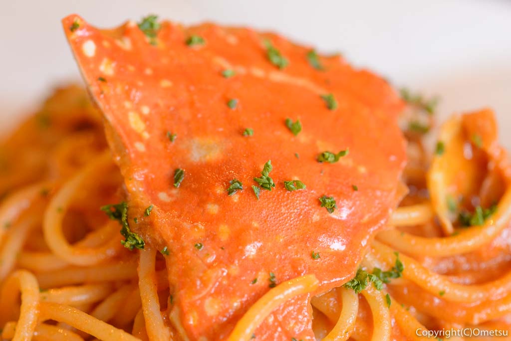青梅市・梅郷のイタリアンレストラン・ヒバチヤの渡りガニのスパゲティ