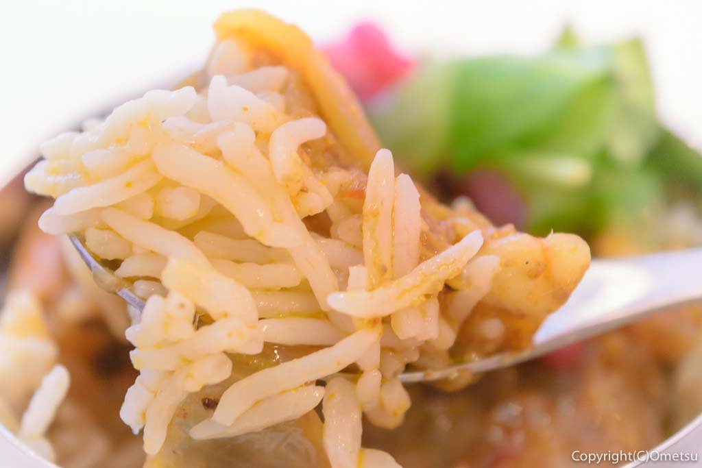 羽村市の、まぜそば・カレー専門店、「チリン☆ドロン」の、カレーのライス