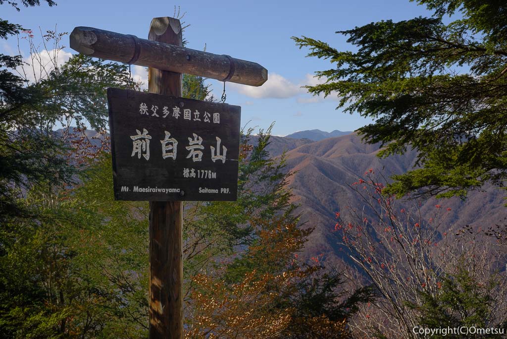 雲取山・三峯登山道の、前白岩山