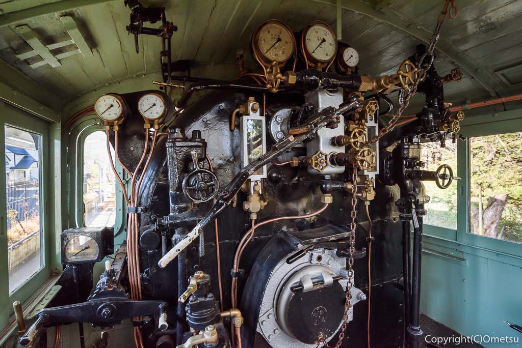 青梅鉄道公園、9600形蒸気機関車の運転室