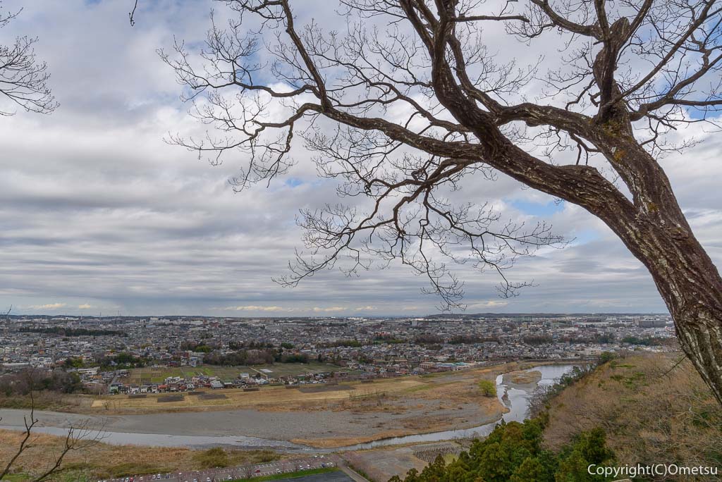 羽村市・浅間山・頂上付近の、羽村神社からの多摩川の展望