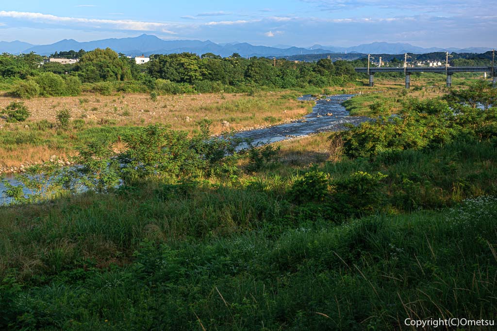 福生・多摩川堤防から、大岳山
