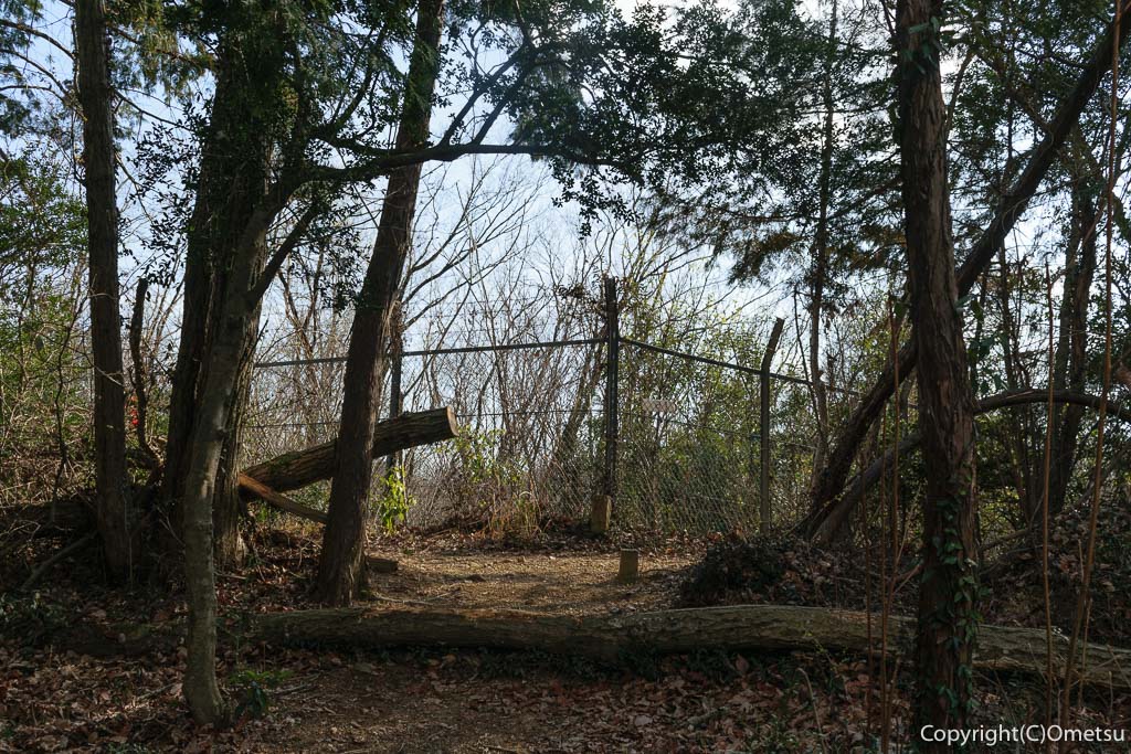 青梅市・友田の雑木林の、稜線フェンス