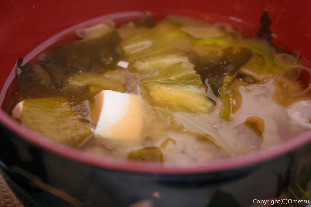 福生のレストラン・Ottamage(おったまーじゅ)の、味噌汁
