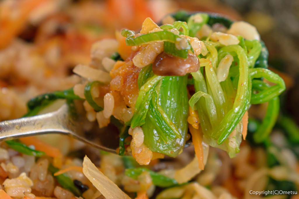 青梅市・富岡の「もりのかかし」の、石焼ビビンバの野菜