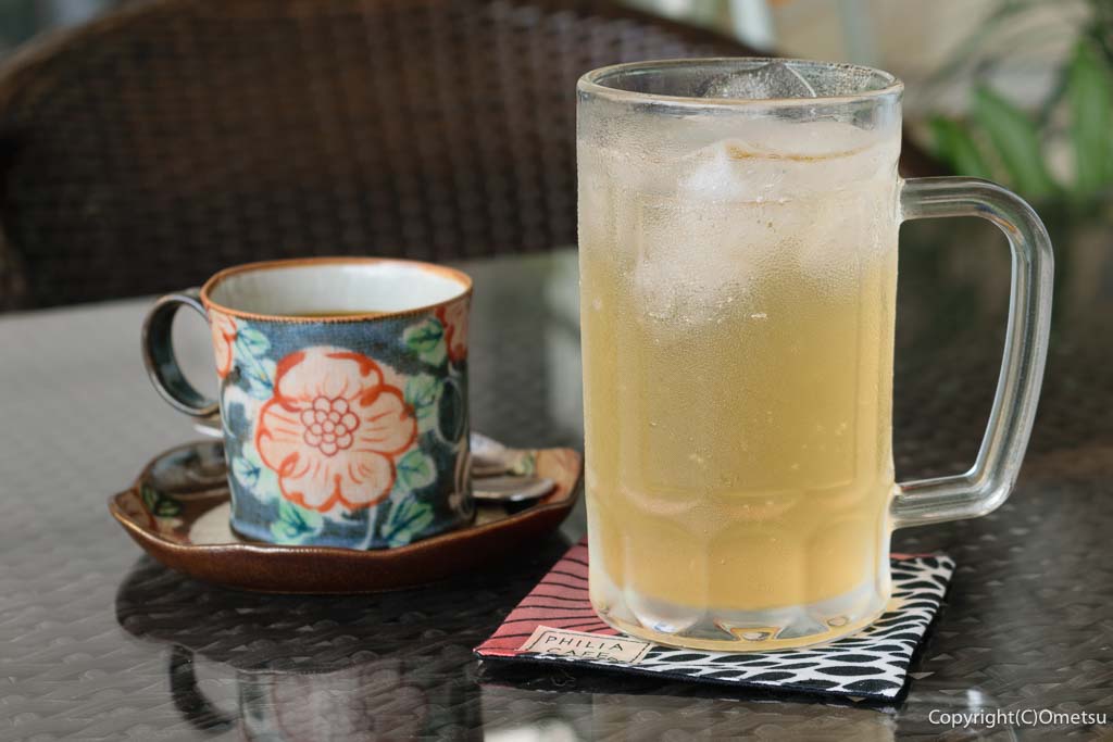 羽村の、Philia Cafe(フィリア カフェ)の、コーヒーと、ジンジャエール