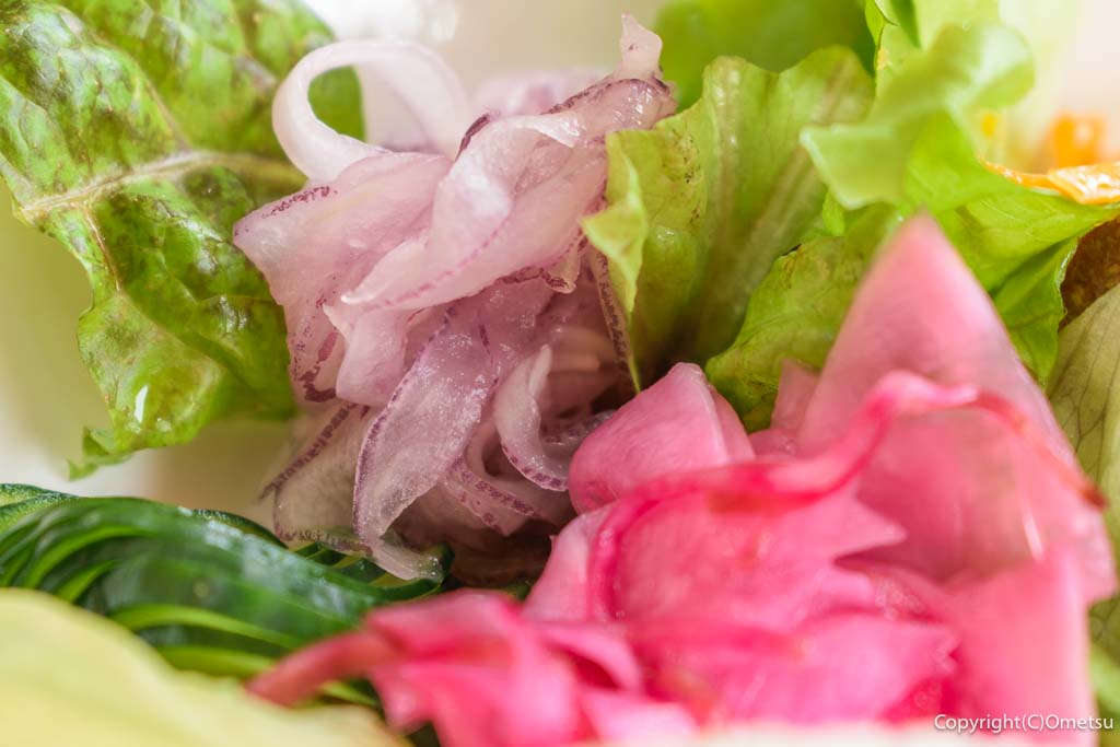 青梅市・御岳渓谷の、cafe monaca （カフェ モナカ）のランチプレートのサラダ