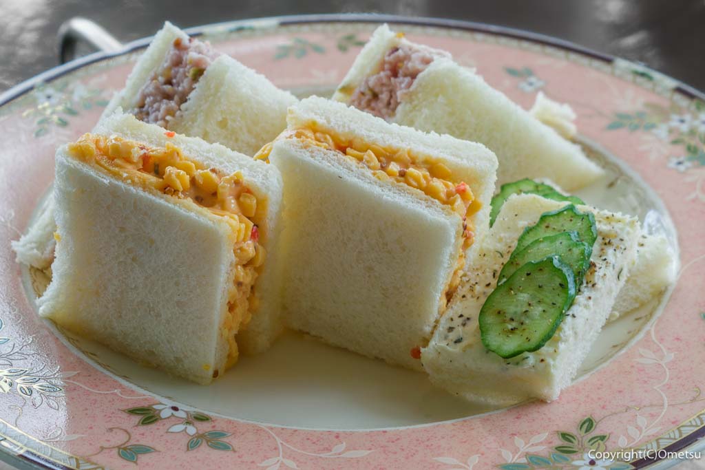 青梅市・二俣尾のRose Town Tea Garden（ローズ タウン ティー ガーデン）の、サンドイッチ