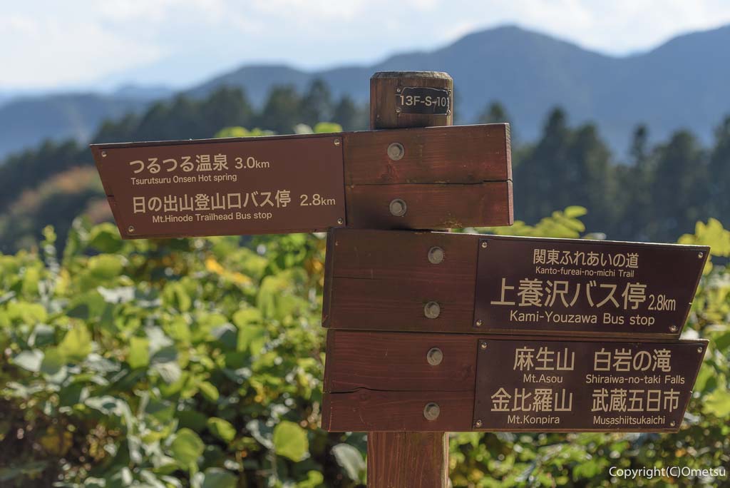 日の出山・上養沢・つるつる温泉分岐