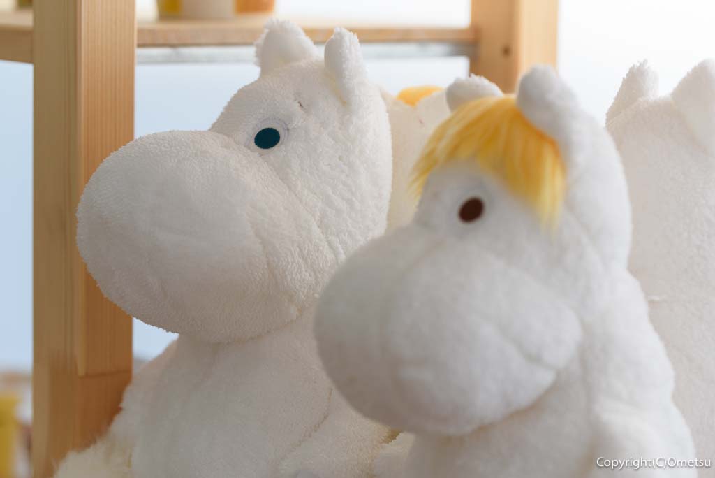 羽村市「雑貨や mummo」の、ムーミンとフローレンの、ぬいぐるみ