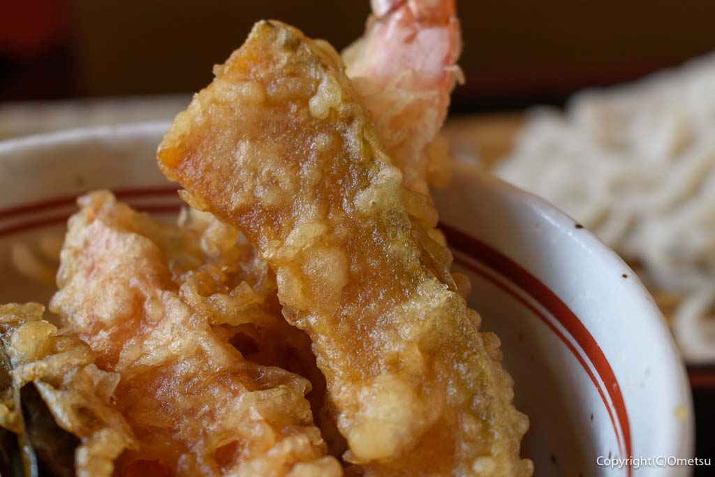 羽村市の蕎麦店「一作」の、カボチャの天ぷら