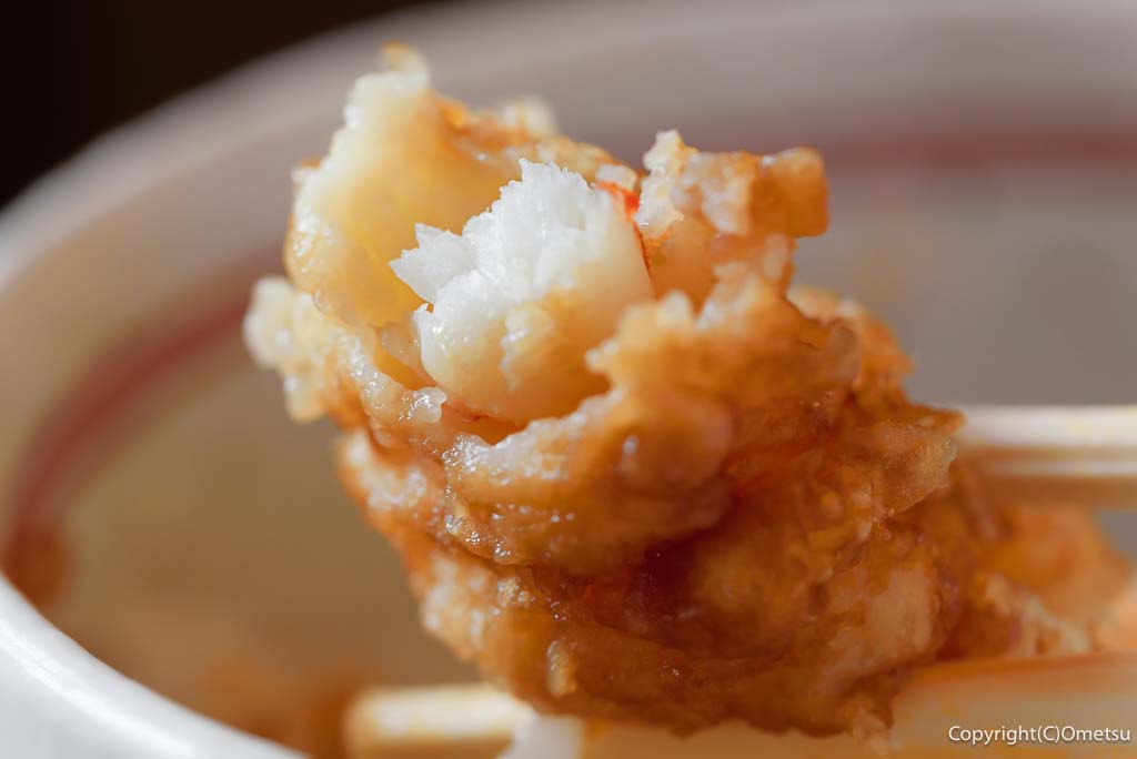 羽村市の蕎麦店「一作」の、エビ天