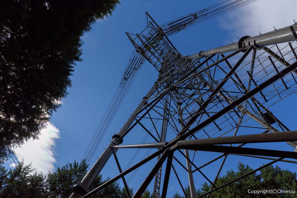 青梅市・日の出山・築瀬尾根の、送電線