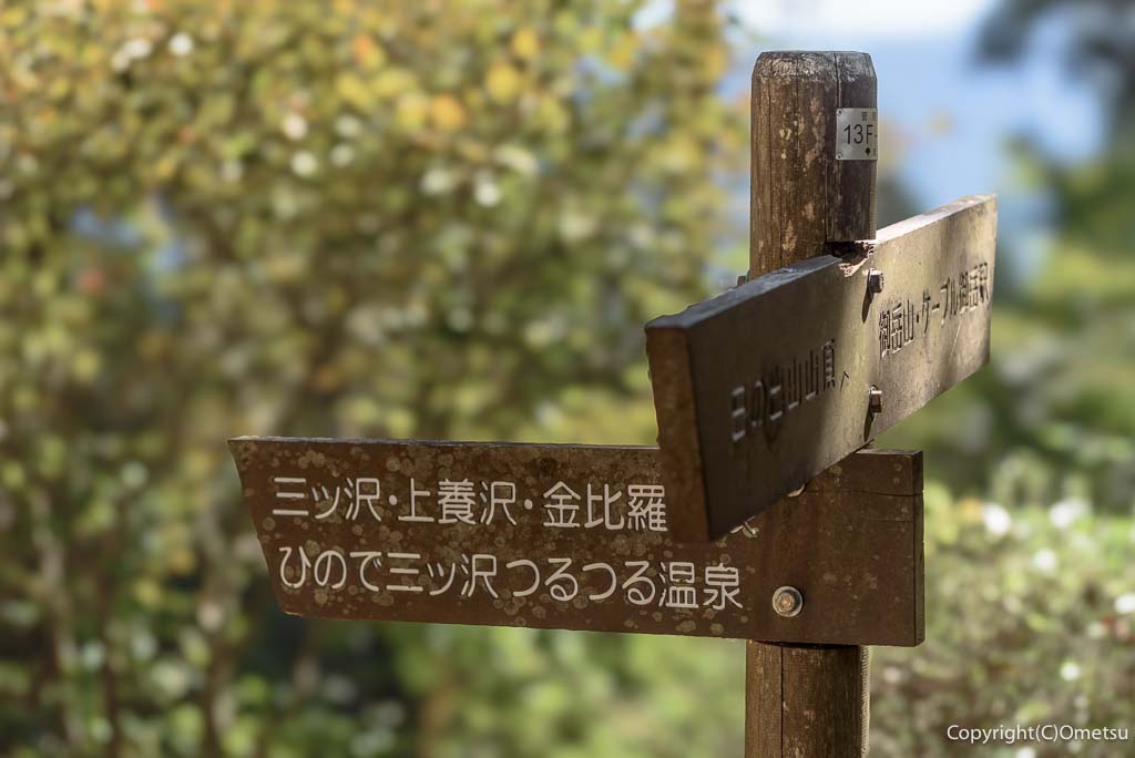 日の出山・山頂の道標