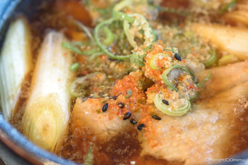 お多福・カインズ青梅インター店の、肉汁と薬味