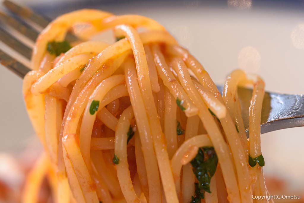 青梅市・新町のMUKU CAFEの、ヤリイカのトマトソースのパスタ