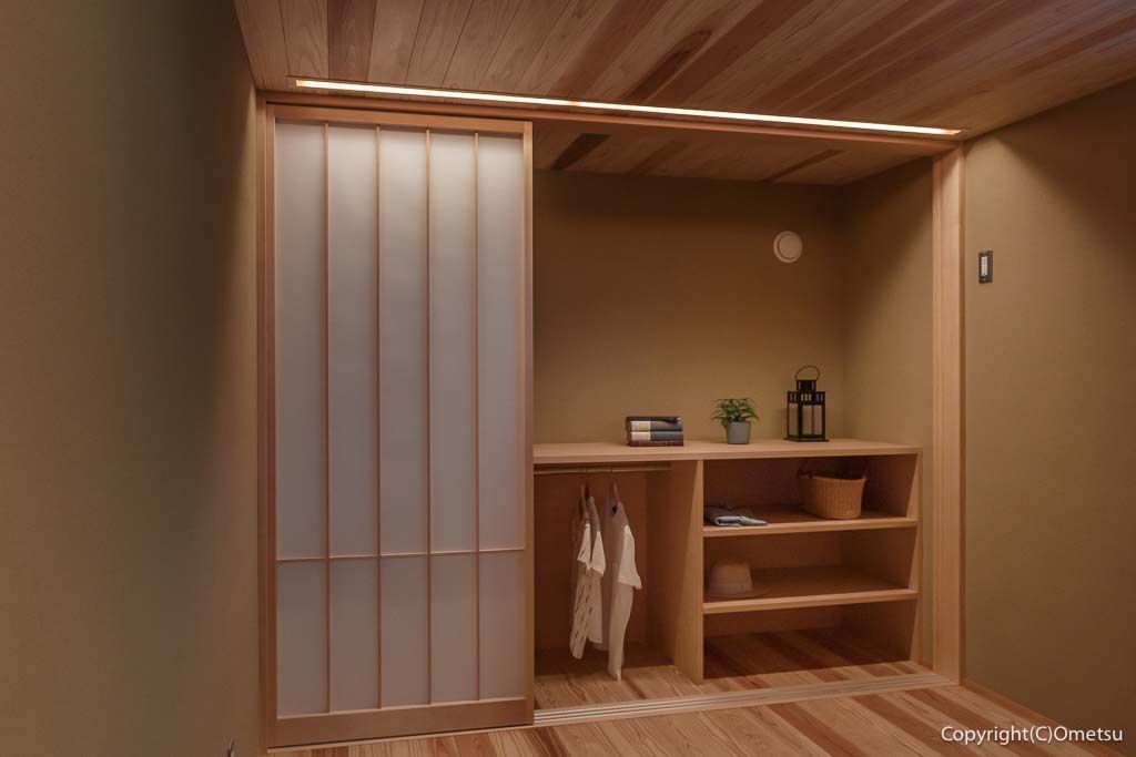 青梅市・新町の、シムラ・モデルハウスの和室