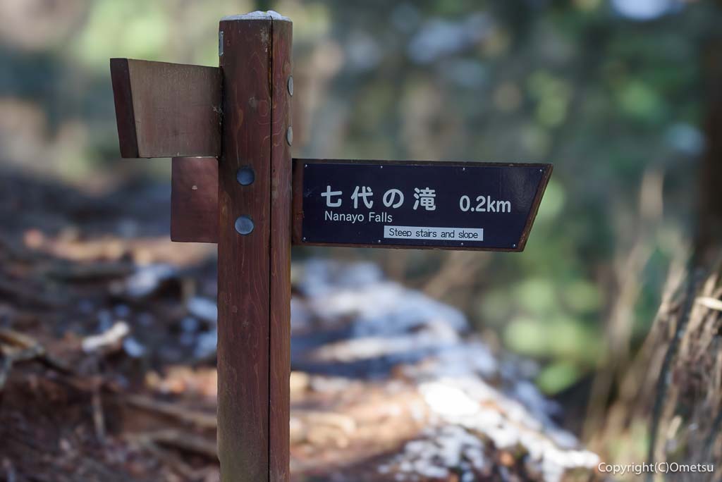 青梅・御岳山、七代の滝・分岐