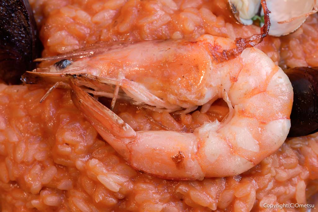 PISOLA福生店の、ペスカトーレトマトリゾットの海老