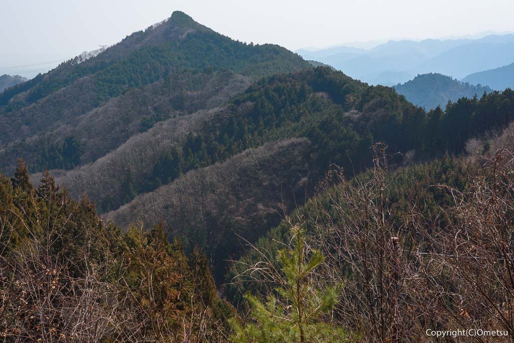 日の出山から、大岳山を望む