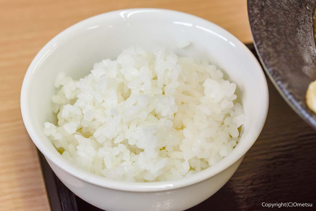 「奥多摩清流中華そば・三つ杉」の、奥多摩名物わさび中華そばの、ご飯