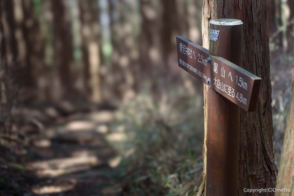 奥多摩町・鋸尾根の、登山道と道標
