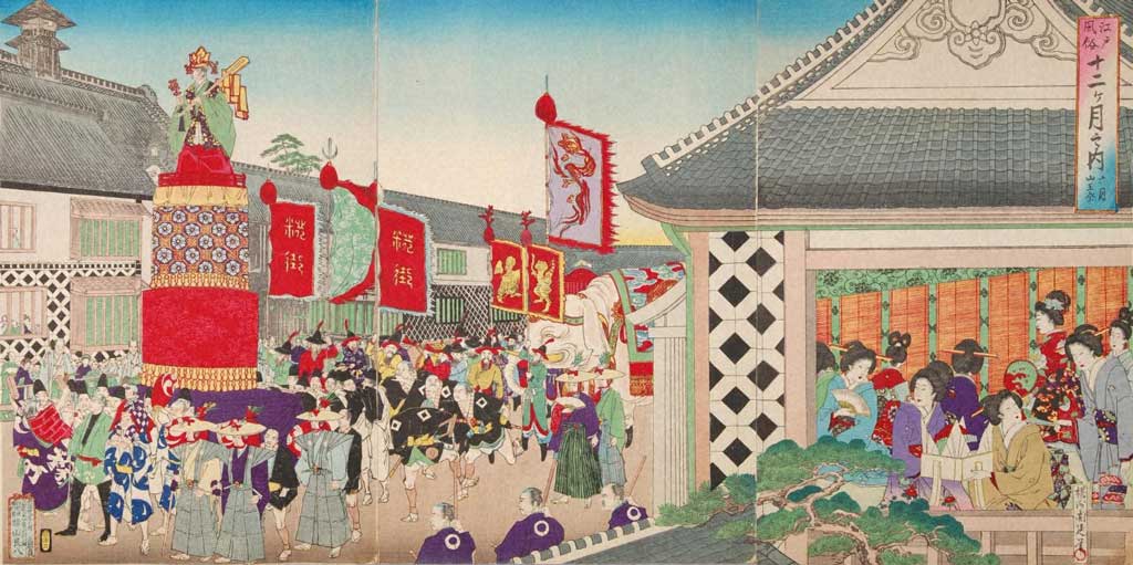 楊洲 周延,『江戸風俗十二ヶ月之内　六月山王祭』