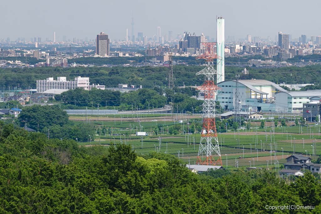 入間市・桜山展望台から、都心方面・スカイツリー
