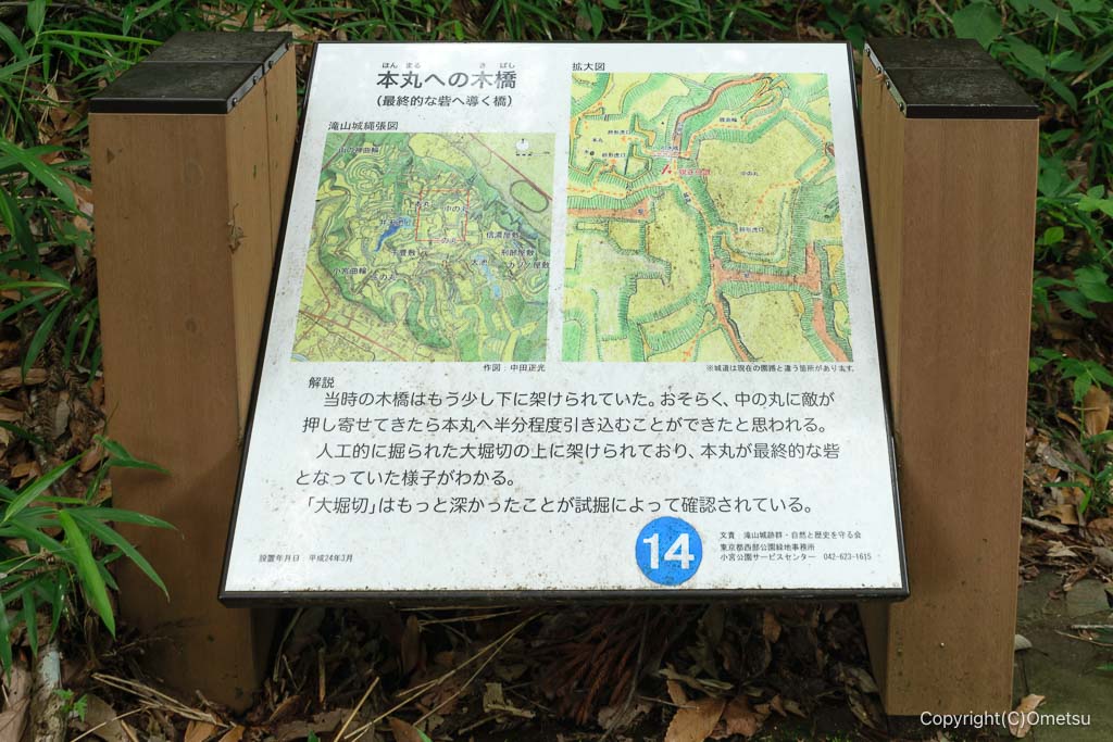 八王子市・滝山城跡の案内板