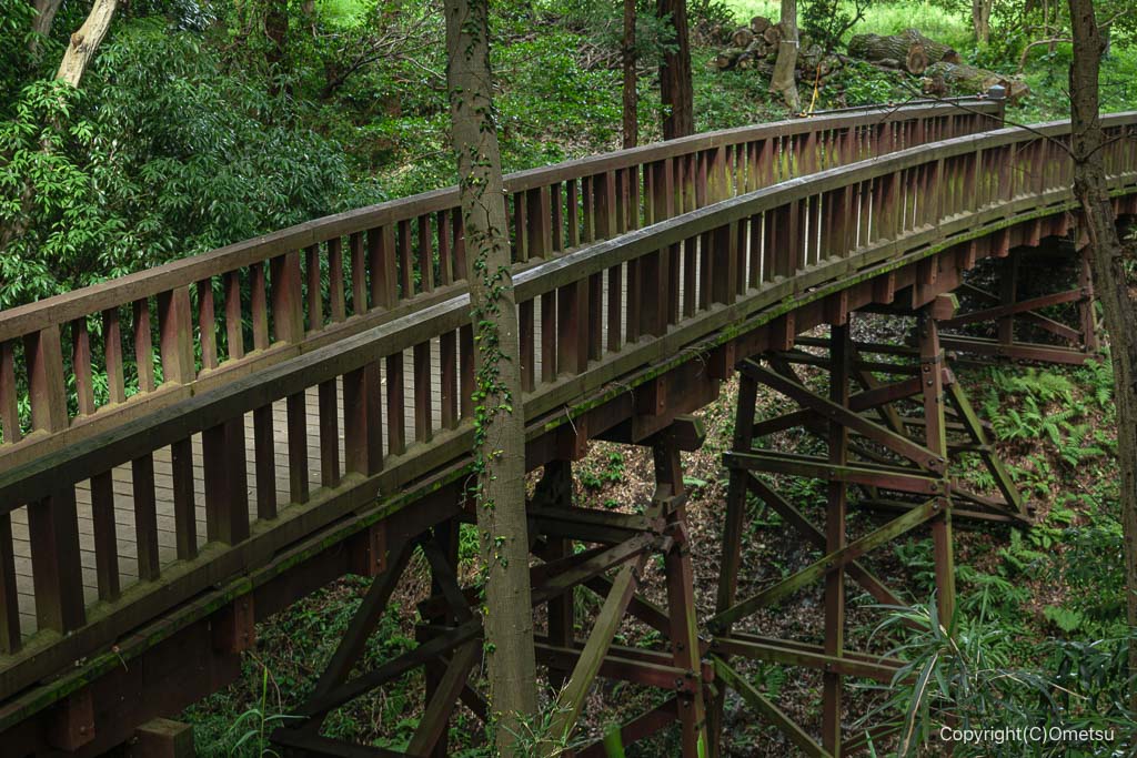 八王子市・滝山城跡の、木橋