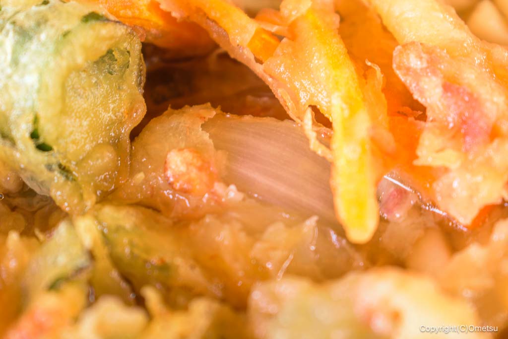 青梅市東原公園水泳場・売店の、かき揚げの天ぷらのタマネギ