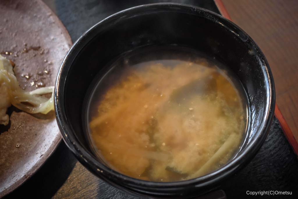 青梅市・雲水の、自家製味噌の、味噌汁