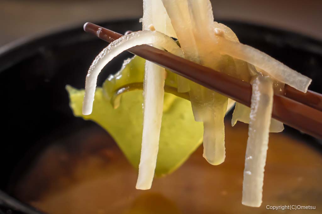 青梅市・雲水の、味噌汁の具