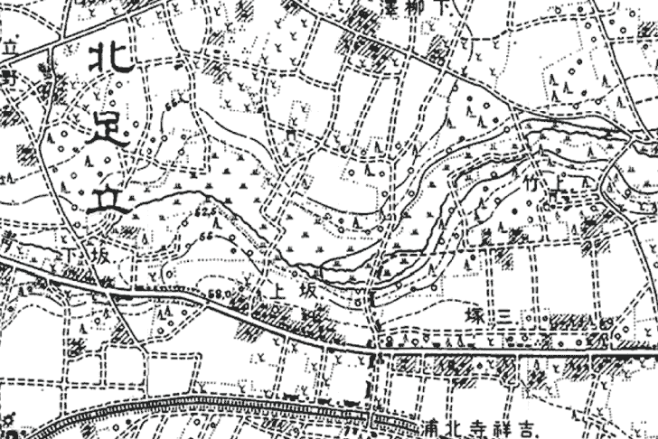 練馬区立・武蔵関公園付近の、古地図