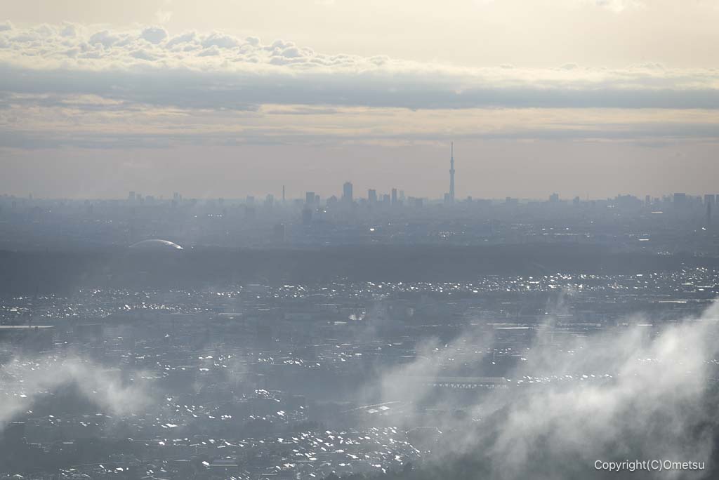青梅・日の出山登山道の、金比羅神社からの、スカイツリー