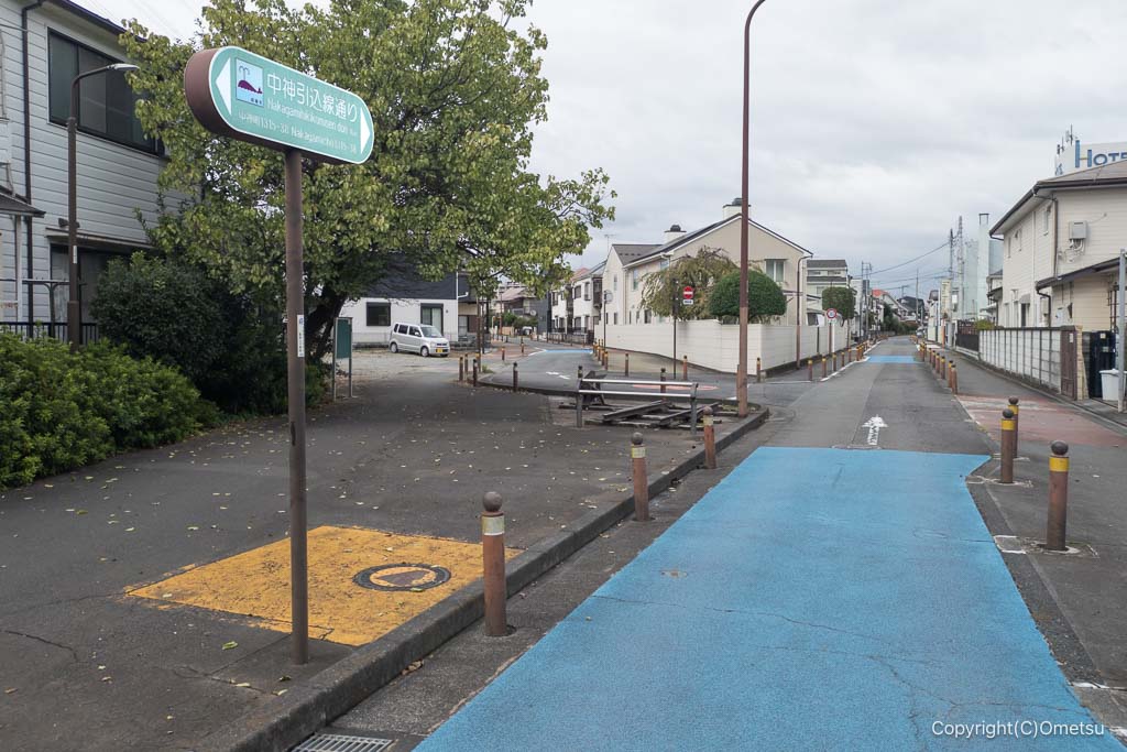 昭島市・中込引込線通り・分岐点