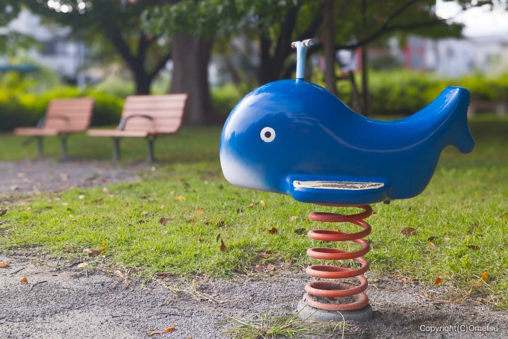 昭島市・むさしの公園の、クジラの遊具