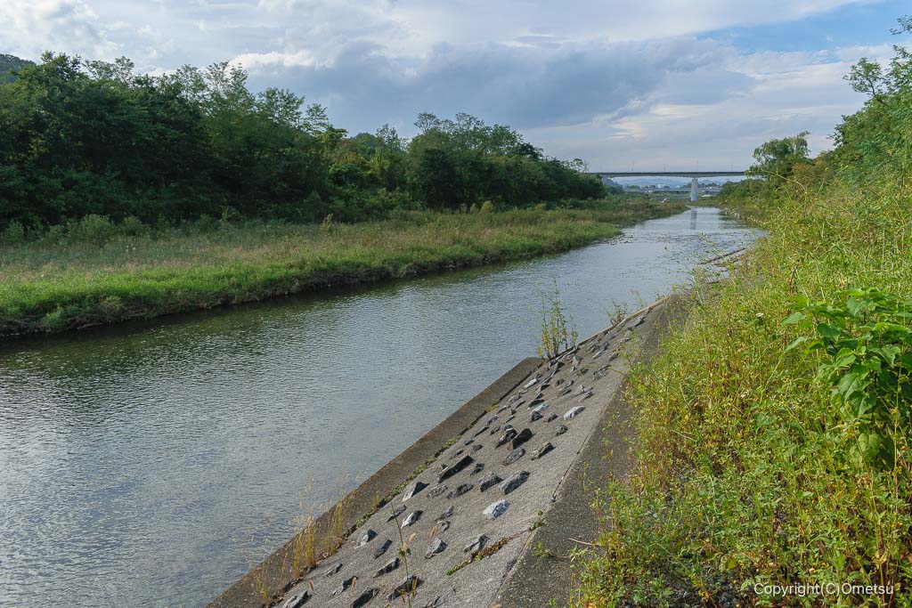 福生河原支線・廃線跡、貨物駅付近の多摩川の河原