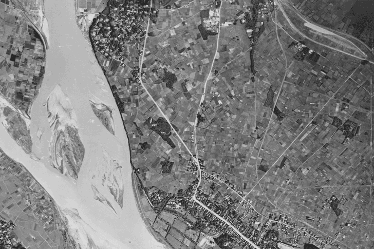 西尾組砂利軌道・空中写真